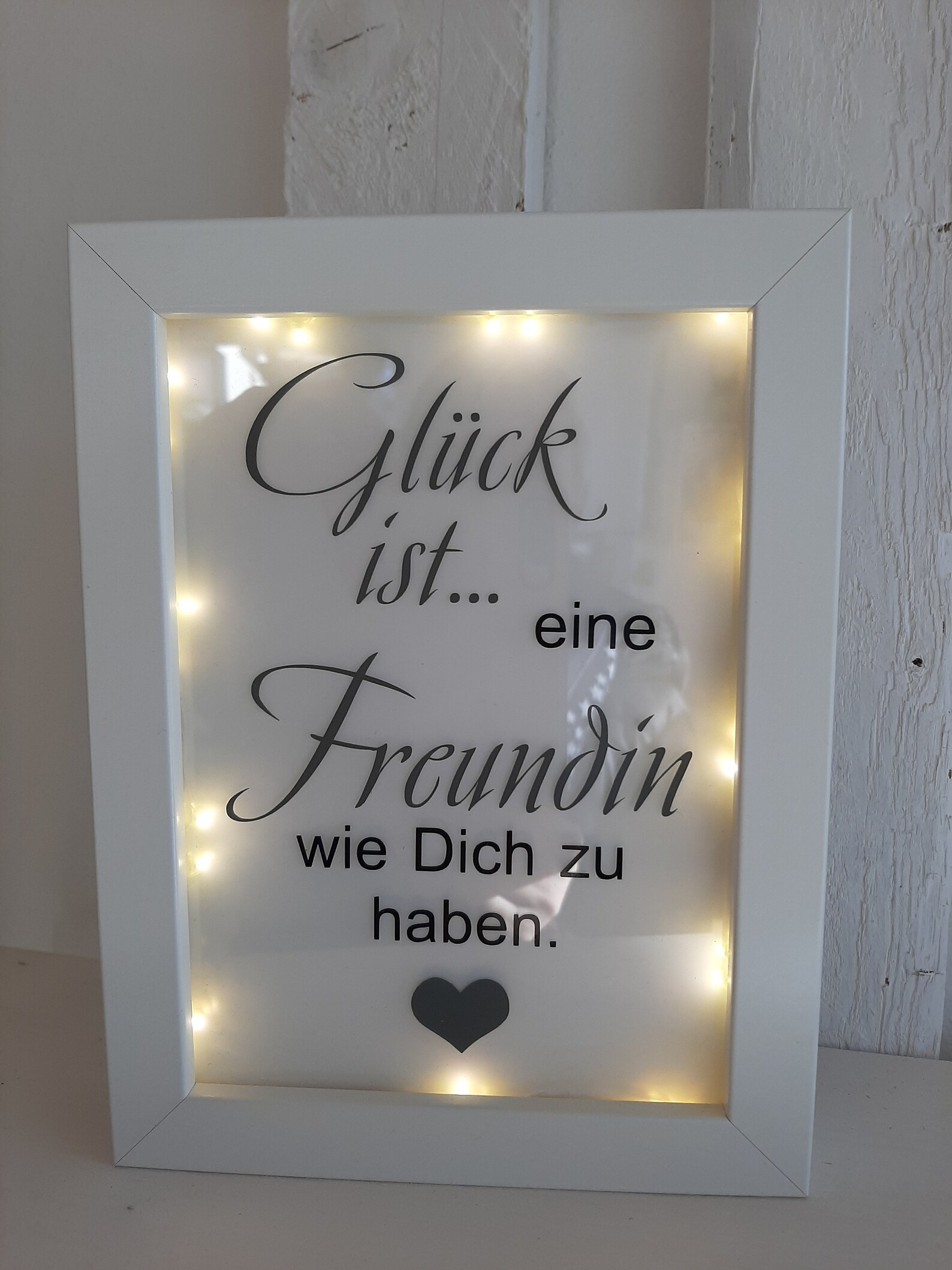 Beleuchteter Bilderrahmen mit Spruch Glück ist...Freundin... Etsy