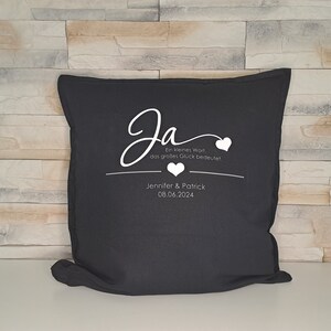 Kissen, Kissen mit Spruch, Dekokissen, Hochzeitsgeschenk, Geschenk Hochzeit, personalisiertes Geschenk, personalisiertes Hochzeitsgeschenk Bild 5