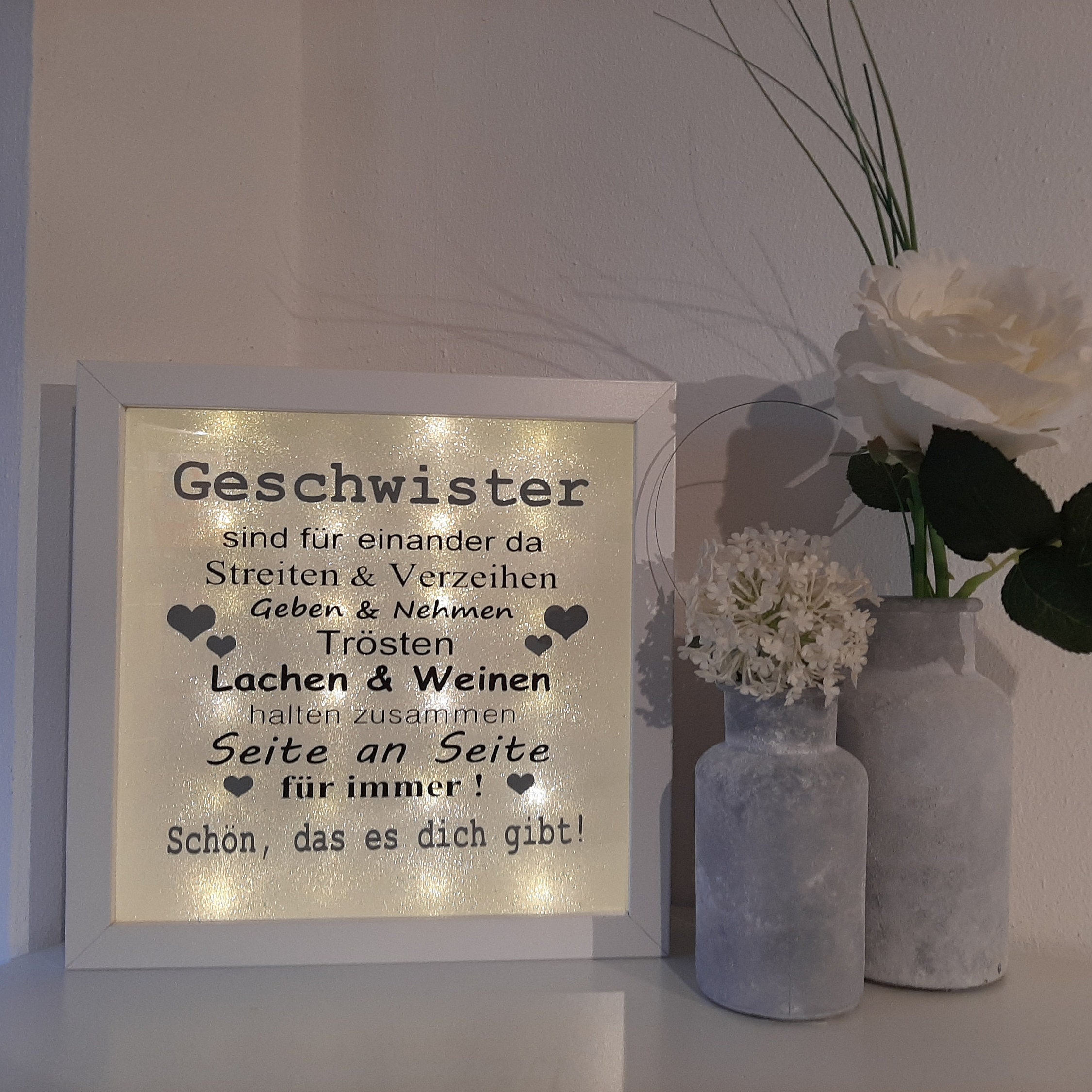Beleuchteter Bilderrahmen Bilderrahmen mit Spruch Etsy.de