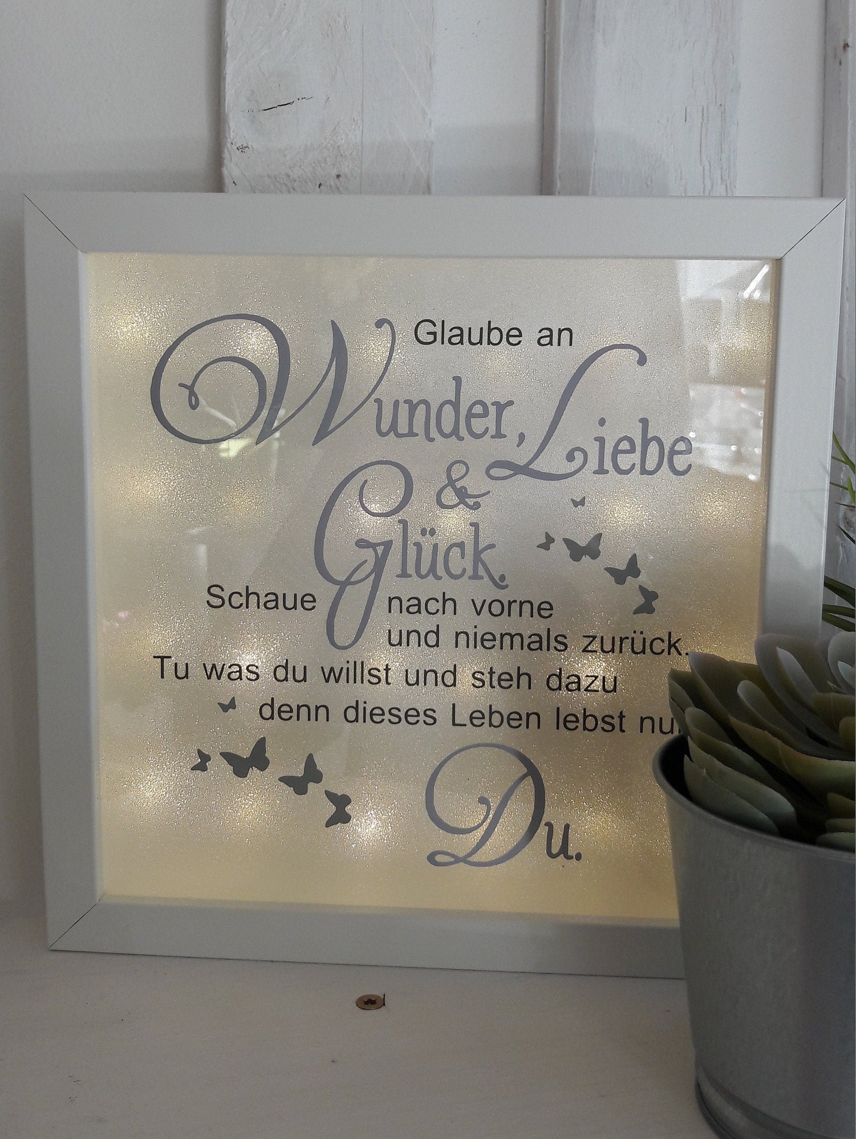 Beleuchteter Bilderrahmen Bilderrahmen mit Spruch Etsy