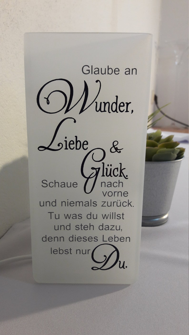 Lampe mit Spruch Lampe Tischlampe Spruch Deko Etsy.de