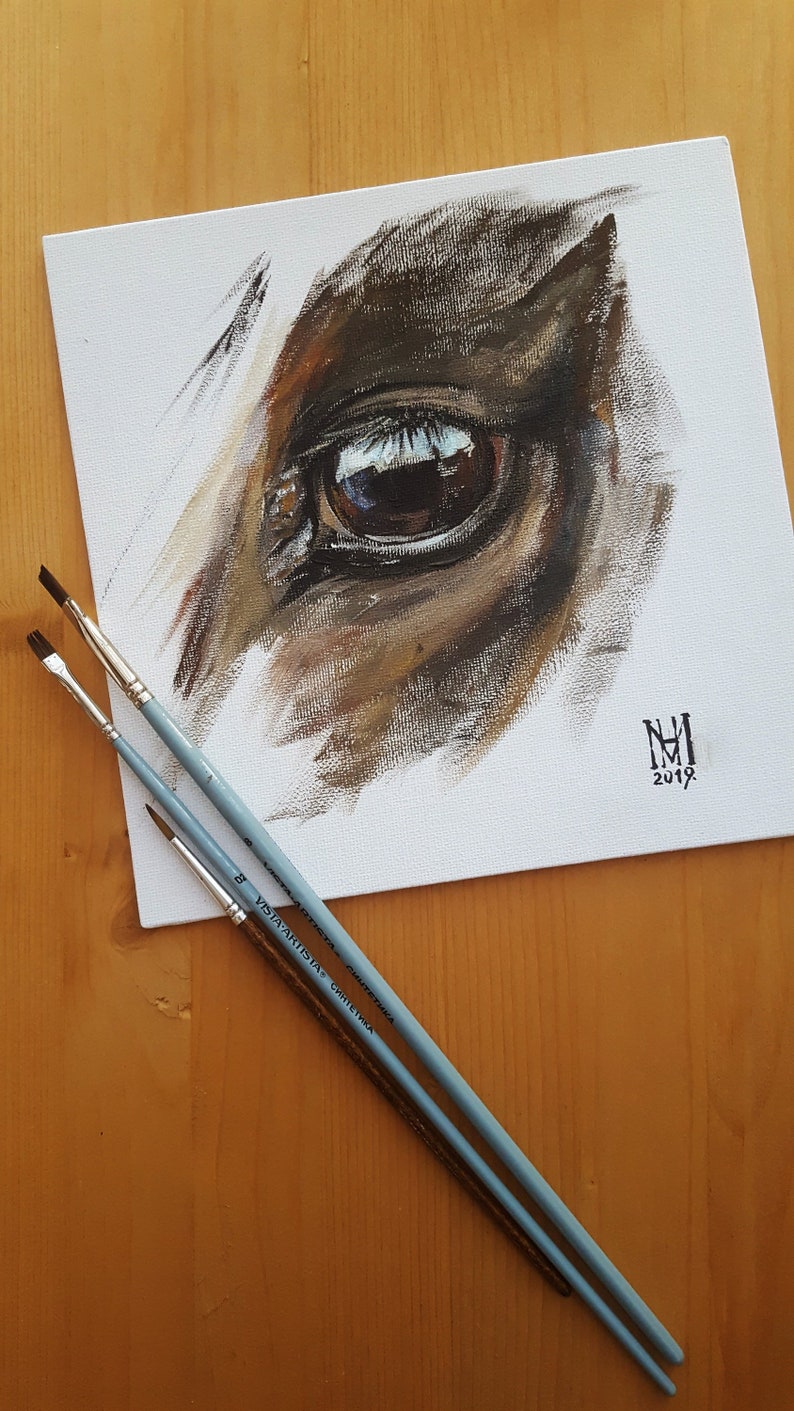 Horse Eye ORIGINAL Acrylic Painting / Acrylic on Canvas Etsy