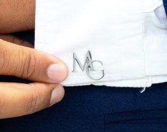 Personalized Name Initial Cufflinks for Men Customized Initials Letter Cufflinks Suit Shirt Wedding Groomsmen Fathers Day Dad Gift Cufflinks