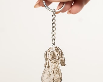 Custom Engraved Pet Portrait Keychain Dog Cat Photo Keyring Personalized Dog Cat Memorial Keychain Customized Cat Keepsake Gift Pet Lover