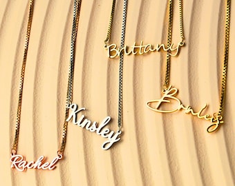 Personalised 18K Gold Plated Name Necklace, Mother's Day Gift, Custom Minimalist Name Necklace, Personalised Jewellery, Gift for Her