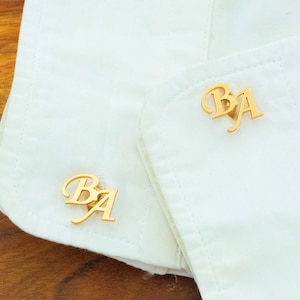 Gemelos con nombre personalizado para hombres, gemelos con letras con nombre de iniciales personalizadas, regalo para padrinos de boda, regalo para papá del día del padre