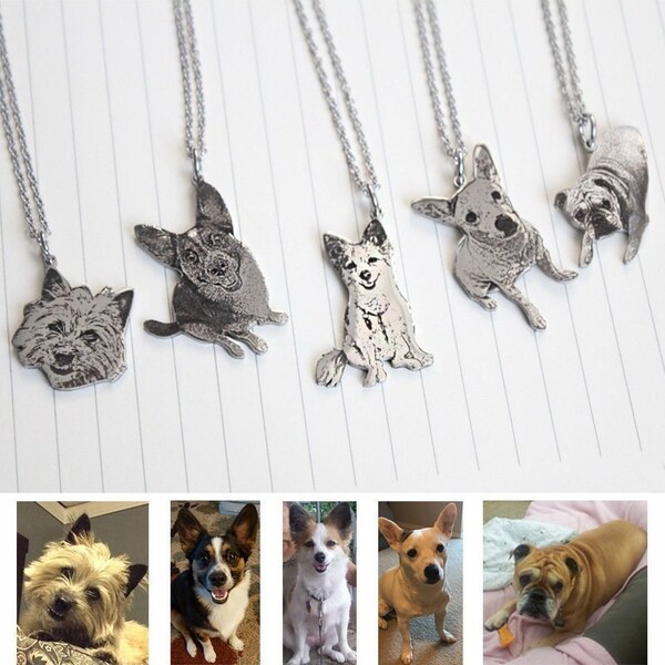 Collier photo personnalisé avec portrait commémoratif de chien de compagnie pour femme et homme, pendentif personnalisé gravé pour chien, porte-clés, cadeau pour les amoureux des animaux de compagnie