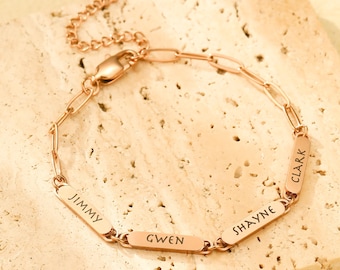 Custom Engraved Name Bracelet | 18K Gold Plated Friendship Bracelets For Women | Silver Couples Bracelet | Personalized Jewelry Gift For Her