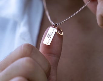 Collier prénom personnalisé imperméable à l'eau pour homme, pendentif barre de nom à personnaliser, collier prénom personnalisé gravé pour homme