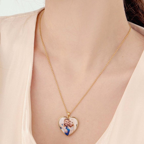 Gioiello Ricordo Foto Collana Personalizzata MeMeDIY Con Foto - Pendente Cuore E Dog Tag Argento/nero Collana Foto Personalizzata - Foto 6