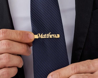 Pasador de corbata con nombre personalizado - Pasador de corbata de acero inoxidable personalizado