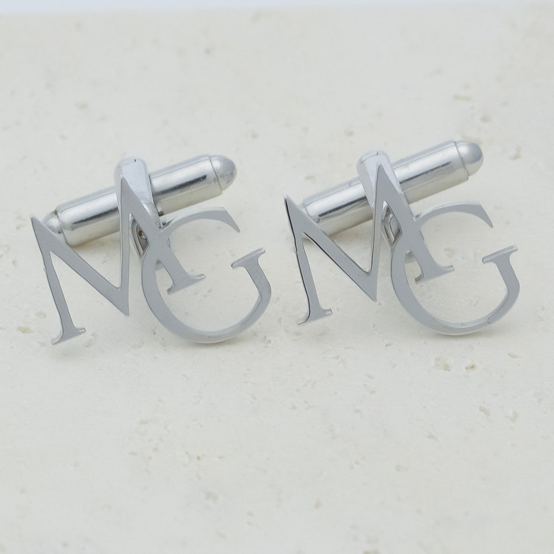 Personalisierte Name Manschettenknöpfe für Männer, Kundenspezifische Initialen Name Buchstabe Manschettenknöpfe, Edelstahl Anzug Hemd Manschettenknopf, Hochzeit Groomsmen Geschenk Bild 7