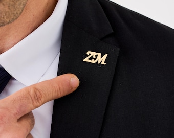 Spilla da bavero con iniziali personalizzate: spilla personalizzata per lo sposo