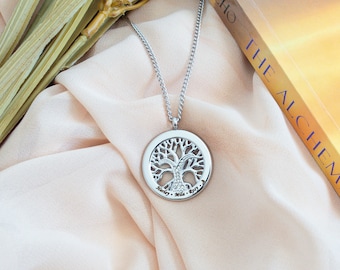 Collana Famiglia a Forma di Goccia con Incisione in Oro Vermeil 18k