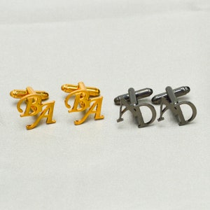 Boutons de manchette prénom personnalisés pour homme, Boutons de manchette prénom lettre initiales personnalisées, Boutons de manchette de chemise de costume en acier inoxydable, Cadeau de mariage pour garçons d'honneur image 9