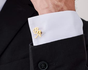 Personalized Initial Cufflinks for Men, Custom Engraved Cufflinks, Groomsmen Gift, Wedding Cufflinks, Father’s Day Gift