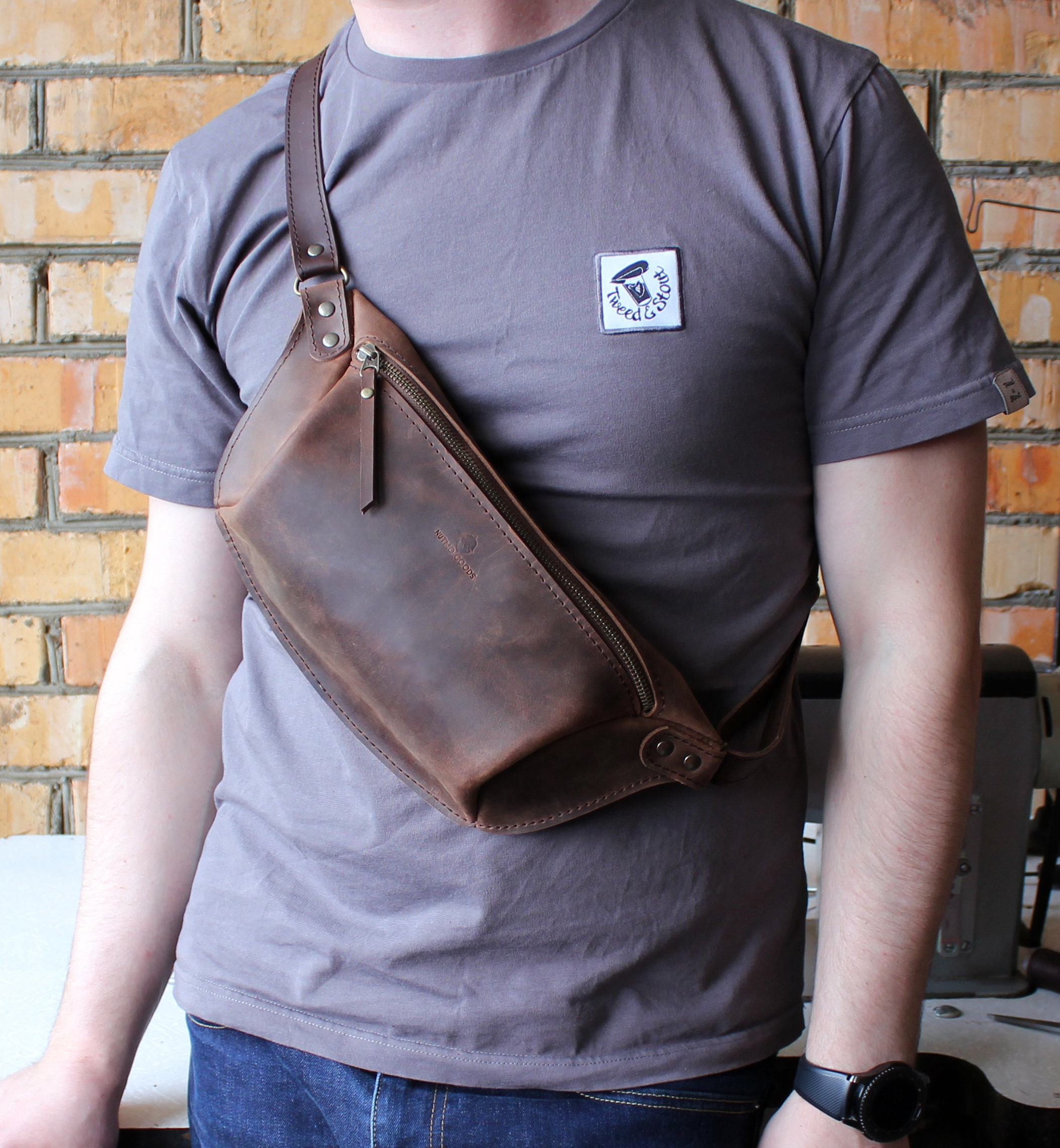 handmade leather fanny pack