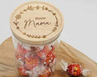 Vorratsglas / Keksdose mit Gravur "Beste Mama- Geschenk zum Muttertag  -  2 Größen