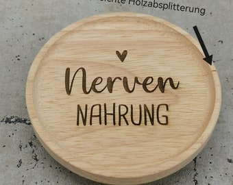 B-Ware - Vorratsglas mit Gravur "Nervennahrung" für Lehrer, Erzieherin, Kollegen, Trainer - Abschiedsgeschenk - 600 ml Volumen oder 1000 ml