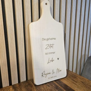 Personalized cutting board - wedding gift 38.5 x 17.5 cm solid wood