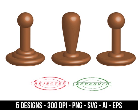 Wooden Stamp With Rubber Stamp Mark Clipart Set. Digital - Etsy