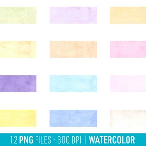 Insignes carrés dans l’ensemble de clipart d’aquarelle. Images numériques ou graphiques vectoriels à usage commercial et personnel – WACL8