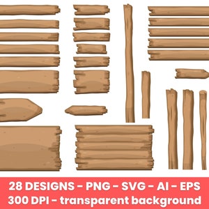Wooden planks clipart, cartoon style – clip art commercial use, vector graphics, digital images, instant download – CLP30