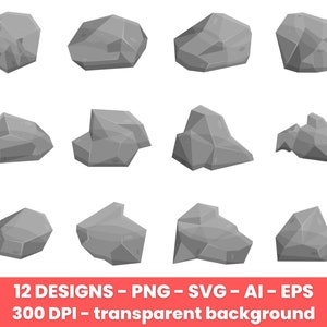 Rock, pierres et rochers clipart, roches de dessin animé - utilisation commerciale de clip art, graphiques vectoriels, images numériques, téléchargement immédiat - CLP37