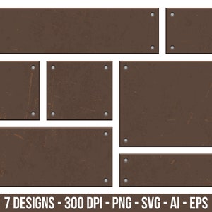Rusty iron board clipart set. Digital images or vector graphics for commercial and personal use.