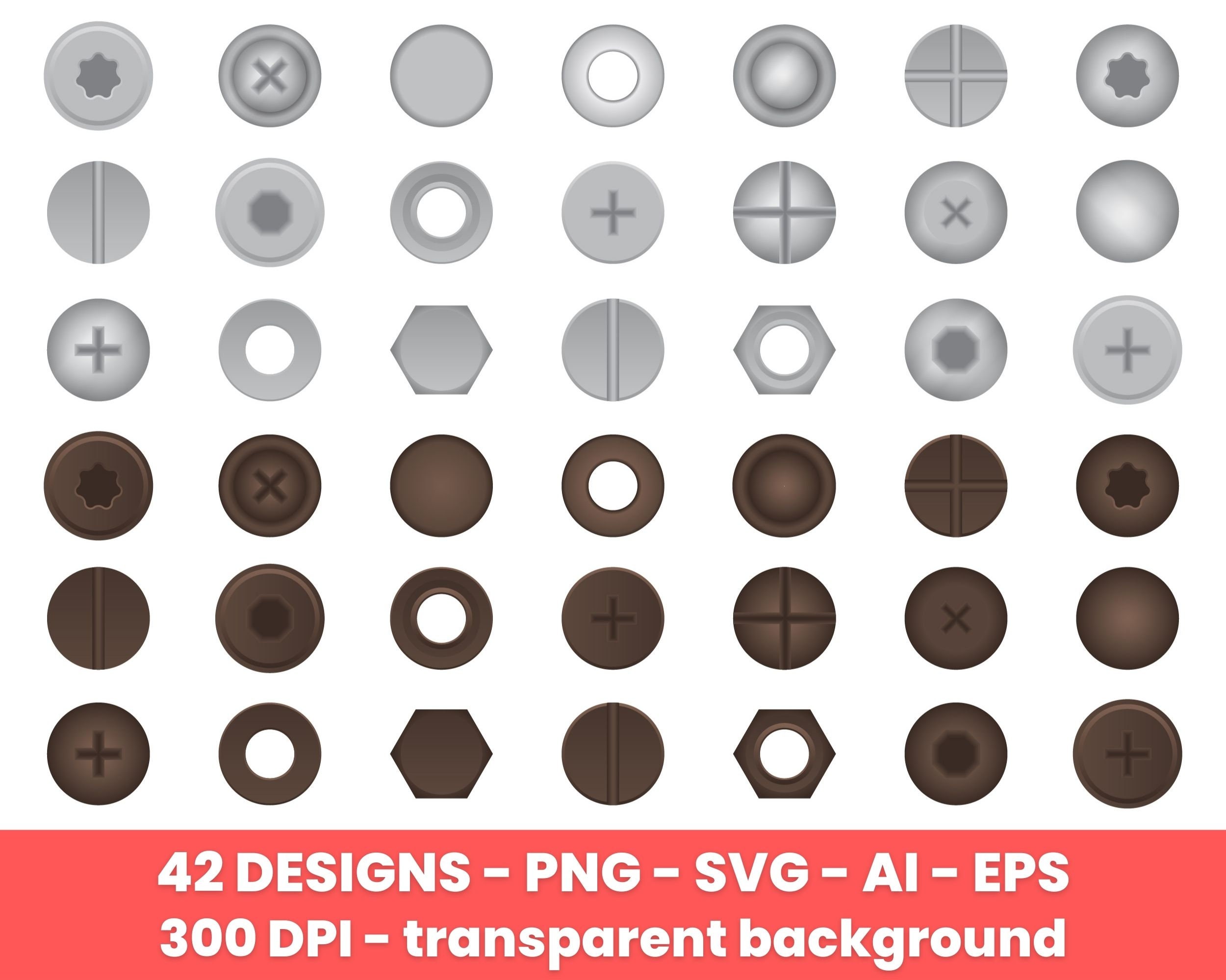 Bolts and Nuts Clipart, Screw Clip Art, Nail – Clip Art Commercial Use ...