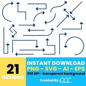 Clipart pijllijn – digitale pijlafbeeldingen, vectorkunst voor presentaties en projecten, direct downloaden – CLP6