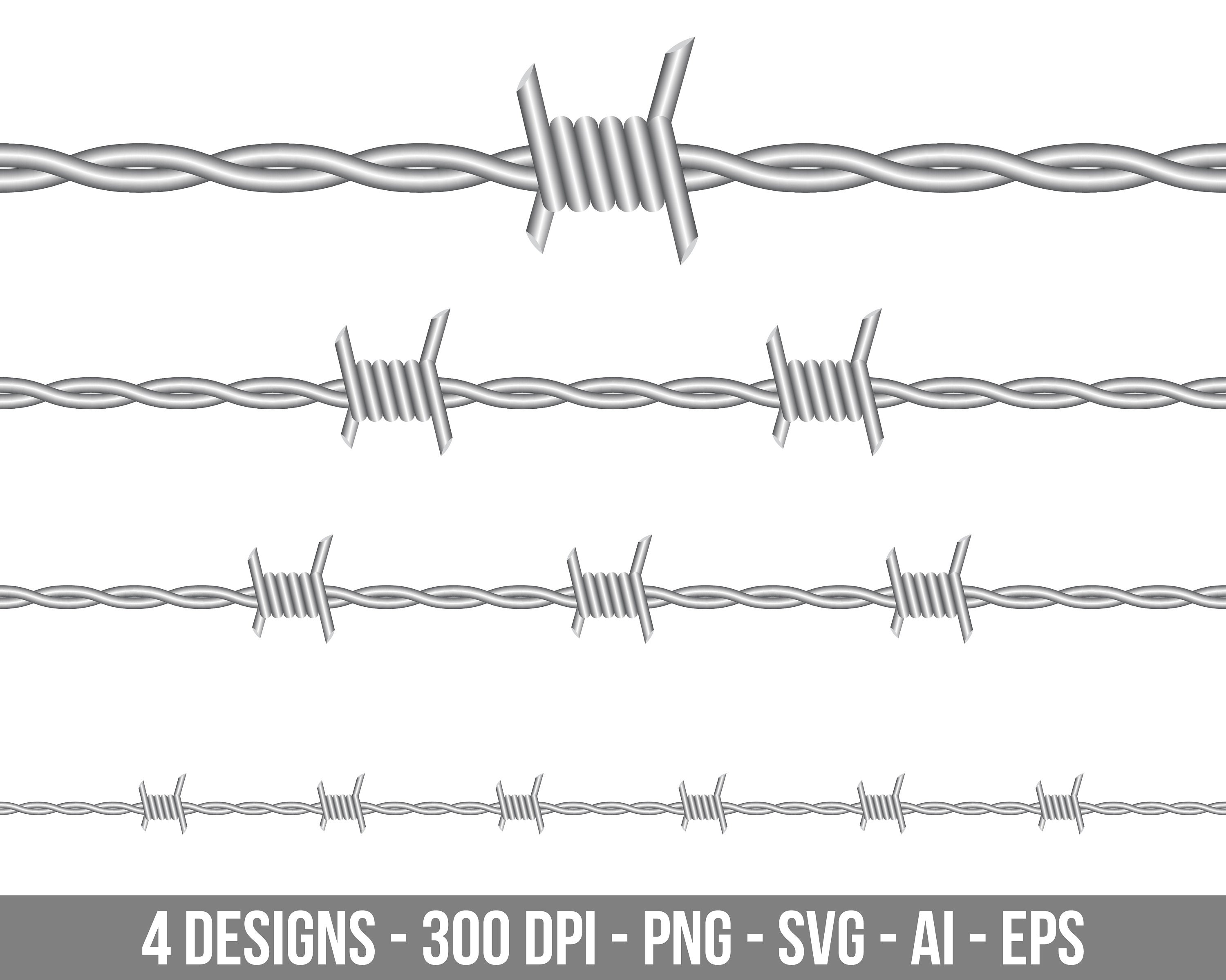 Barbed Wire Clipart Set. Digital Images or Vector Graphics for ...