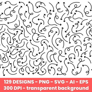Pfeile Linien Clipart, Pfeil Clip Art, handgezeichnete – Clip Art, kommerzielle Nutzung, Vektorgrafik, digitale Bilder, sofortiger Download – CLP11