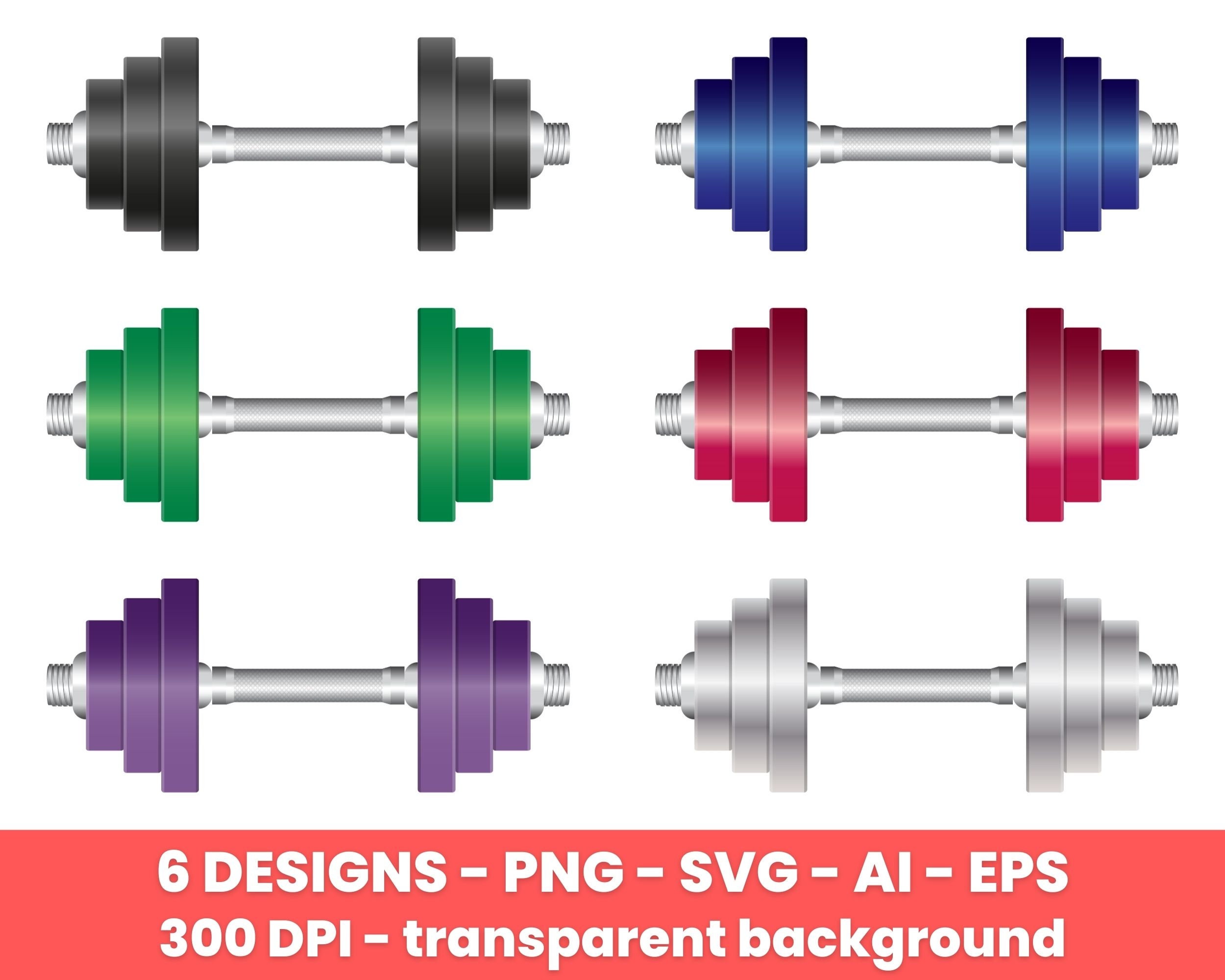 Metal Dumbbell Clipart Set. Digital Images or Vector Graphics for ...