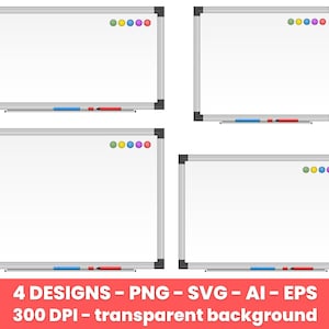 Leeg wit bord clipart set. Digitale afbeeldingen of vectorafbeeldingen voor commercieel en persoonlijk gebruik.