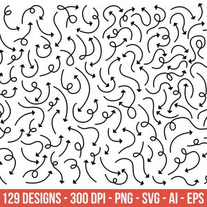 Pfeile Linien Clipart, Pfeil Clip Art, handgezeichnet – Clip Art kommerzielle Nutzung, Vektorgrafik, digitale Bilder, direkter Download – CLP10