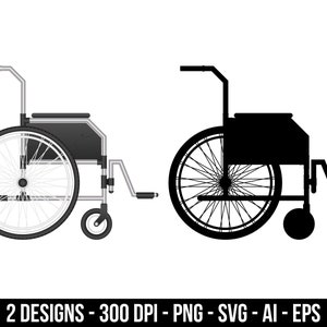 Könnte beinhalten: Eine Schwarzweißillustration eines Rollstuhls. Der Rollstuhl hat einen schwarzen Sitz und Räder. Der Rollstuhl ist sowohl in ausgefülltem als auch in umrandetem Stil dargestellt.