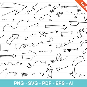 Hand gezeichnete Pfeile Clipart Set, Pfeil Vektorgrafiken, kommerzielle Nutzung, digitale Bilder, digitale ClipArt, Clipart kommerzielle Nutzung