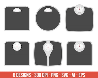 Bathroom weighing scale clipart, scale instrument – clip art commercial use, vector graphics, digital images, instant download – CLP35