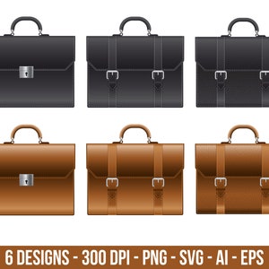 Ensemble clipart de mallette d’affaires. Images numériques ou graphiques vectoriels à usage commercial et personnel.