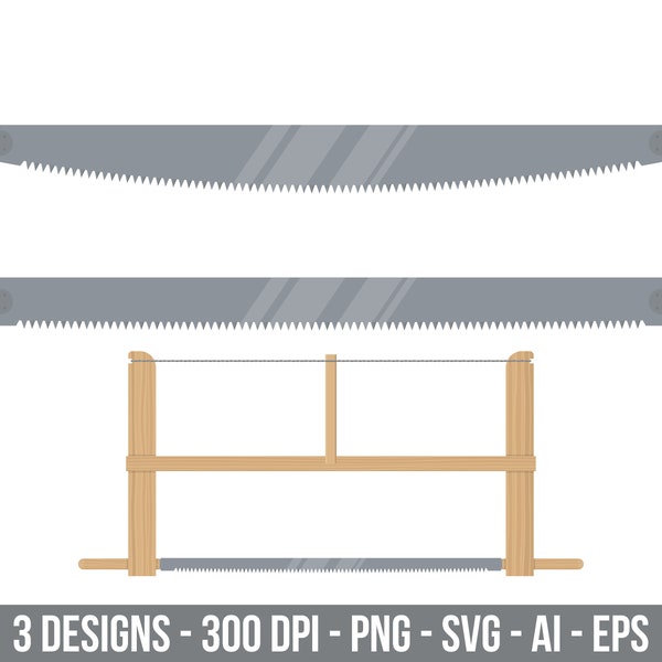 Hand saws clipart set. Digital images or vector graphics for commercial and personal use.