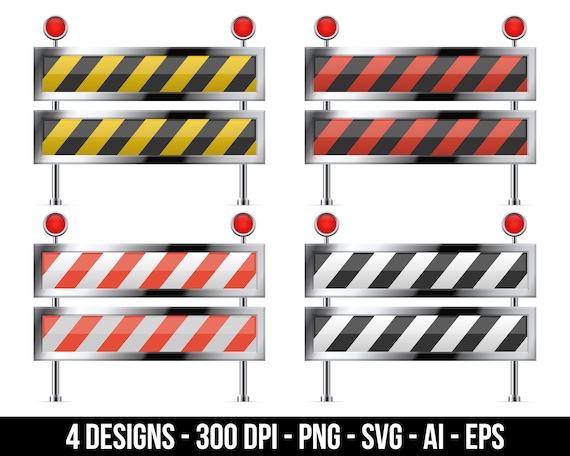 Under Construction Barrier for Road Clipart Set. Digital Images or Vector  Graphics for Commercial and Personal Use. - Etsy