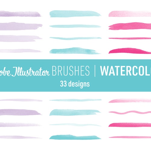 Watercolor Illustrator Brushes. 34 Brushes for Adobe Etsy