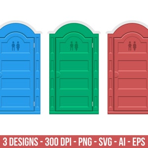 Ensemble de clipart de toilette extérieur bio. Images numériques ou graphiques vectoriels à usage commercial et personnel.