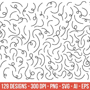 Hand drawn lines clipart, curve line – clip art commercial use, vector graphics, digital images, instant download – CLP17