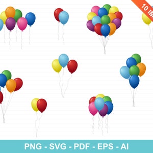 Birthday balloons clipart set, balloons vector graphics, commercial use, digital images, digital clip art, clipart commercial use