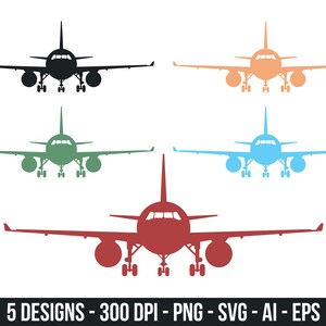 Conjunto de clipart de avião. Imagens digitais ou gráficos vetoriais para uso comercial e pessoal.