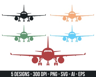 Flugzeug-Clipart-Set. Digitale Bilder oder Vektorgrafiken für den kommerziellen und persönlichen Gebrauch.