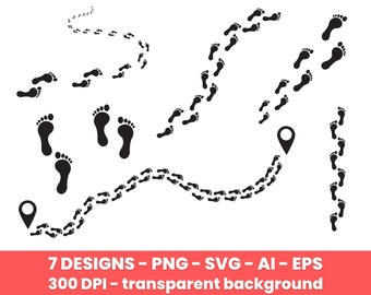Human footprint clipart set. Digital images or vector graphics for commercial and personal use.