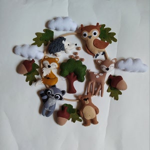Baby mobile Woodland baby mobile / Nursery mobile woodland/ Baby crib mobile /Gift for future mother, hanging mobile, baby shower gift